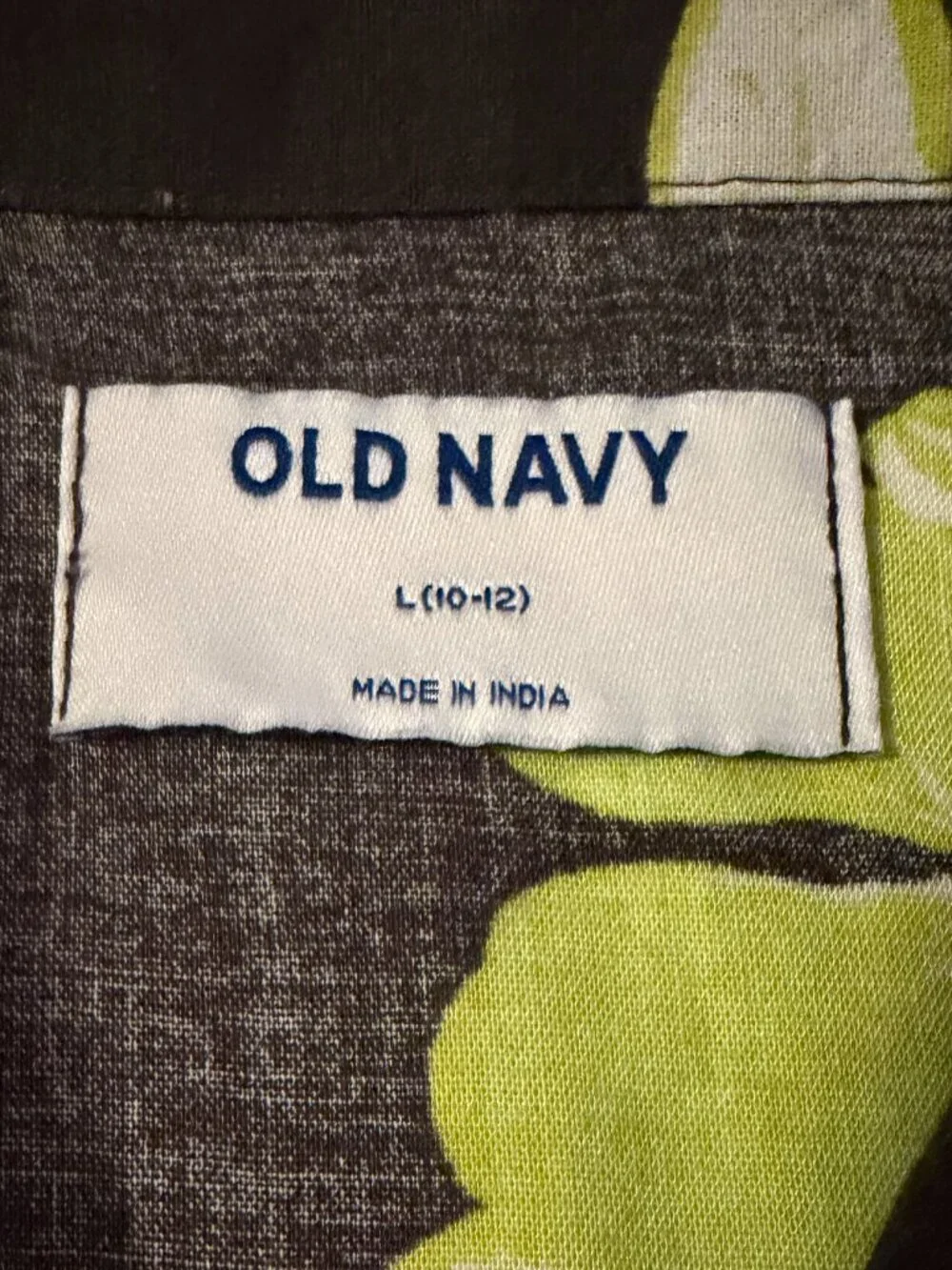 Short Sleeve Big Kids' Hawiian Shirt, Old Navy, Size 10/12